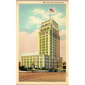 Postcard, Vintage, City Hall, Atlanta, GA, 1920-30s